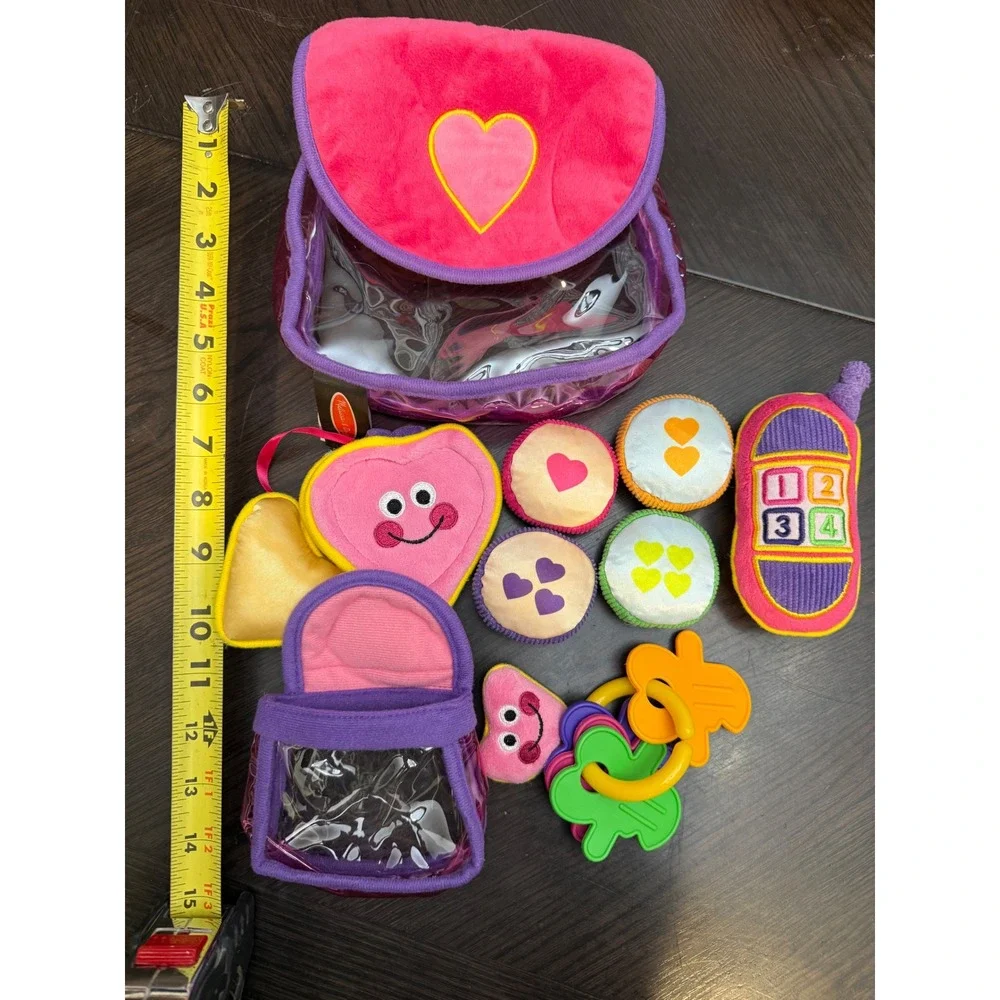 Melissa & Doug Pretty Purse Fill and Spill‎ Soft Plush Baby Toy Set Pink Heart